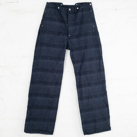 156 Split Back Jeans Weaver's Blanket Stripe Light Blue