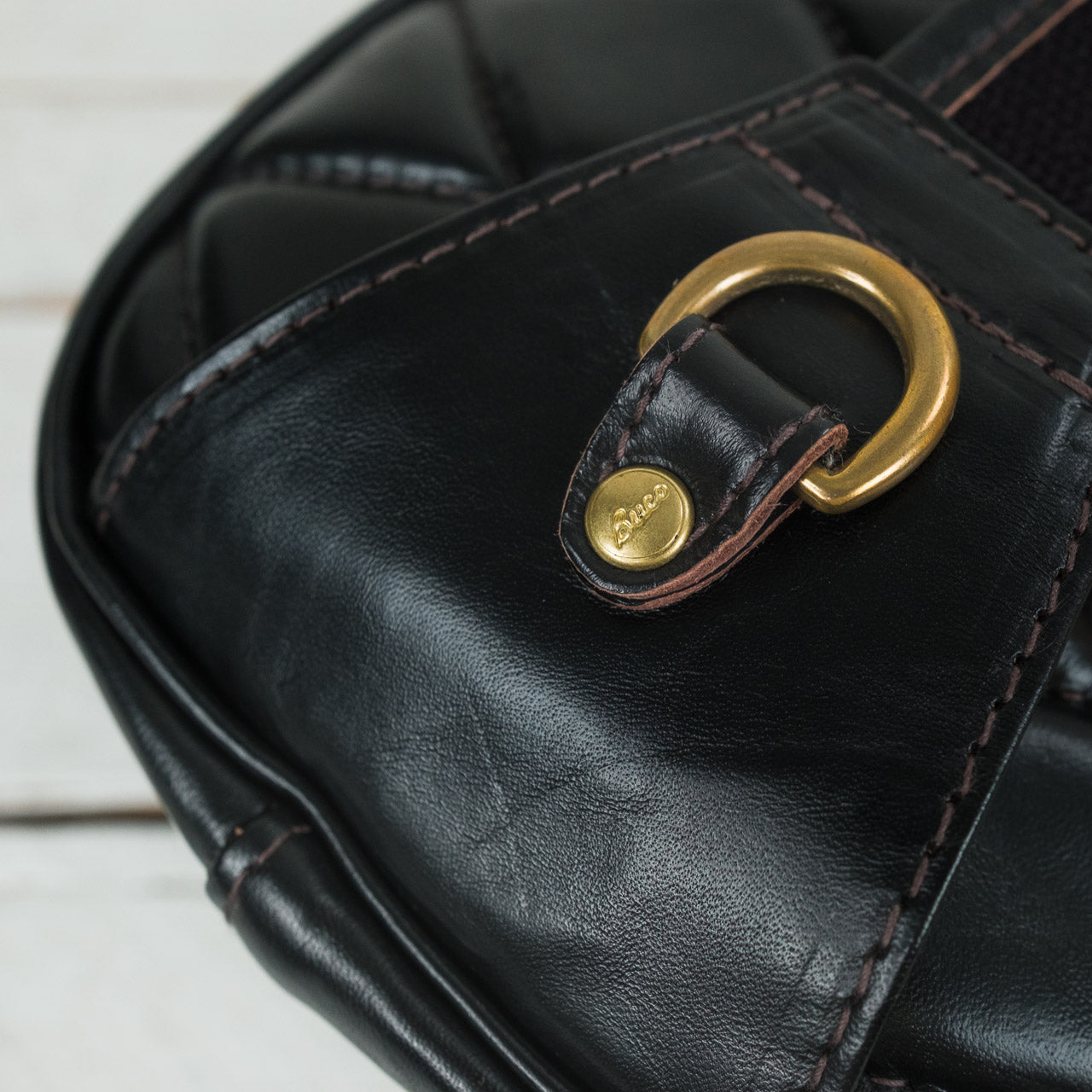 Buco Horsehide Shoulder Bag Black