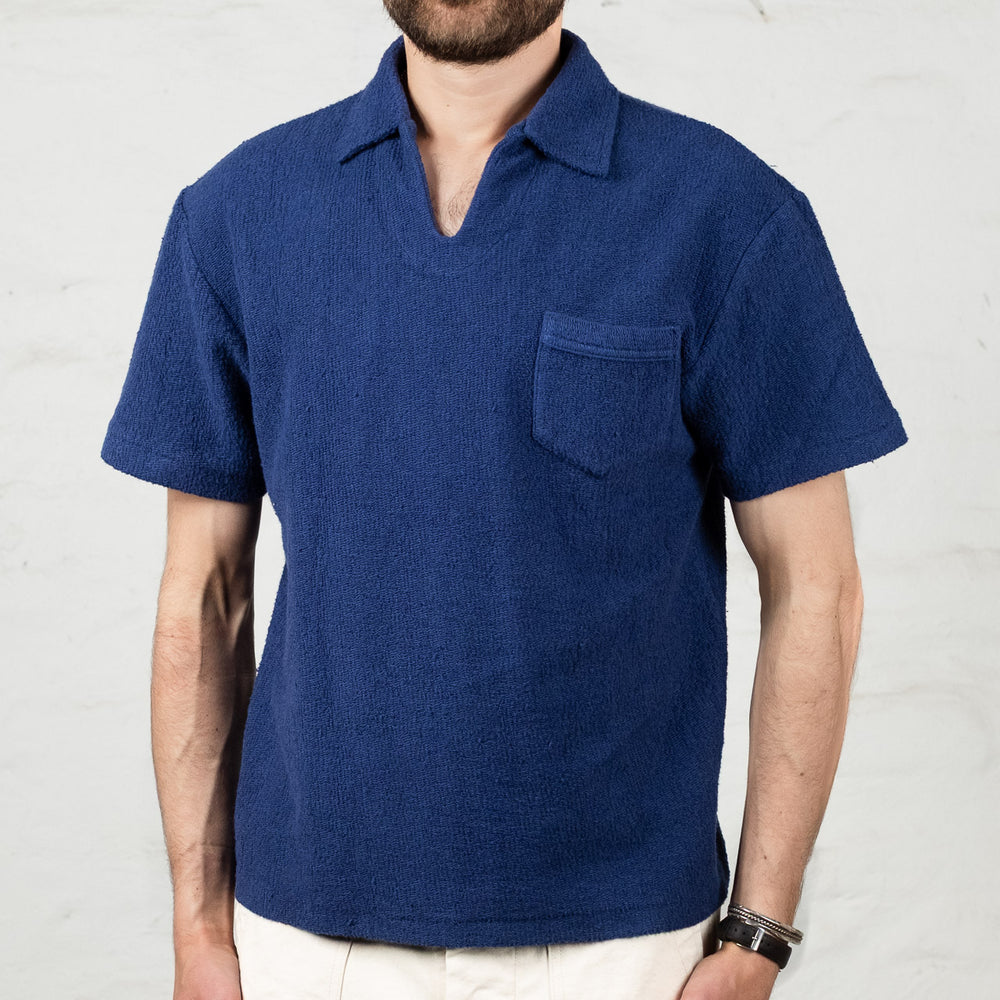 Cotton Pile Skipper Shirt Navy