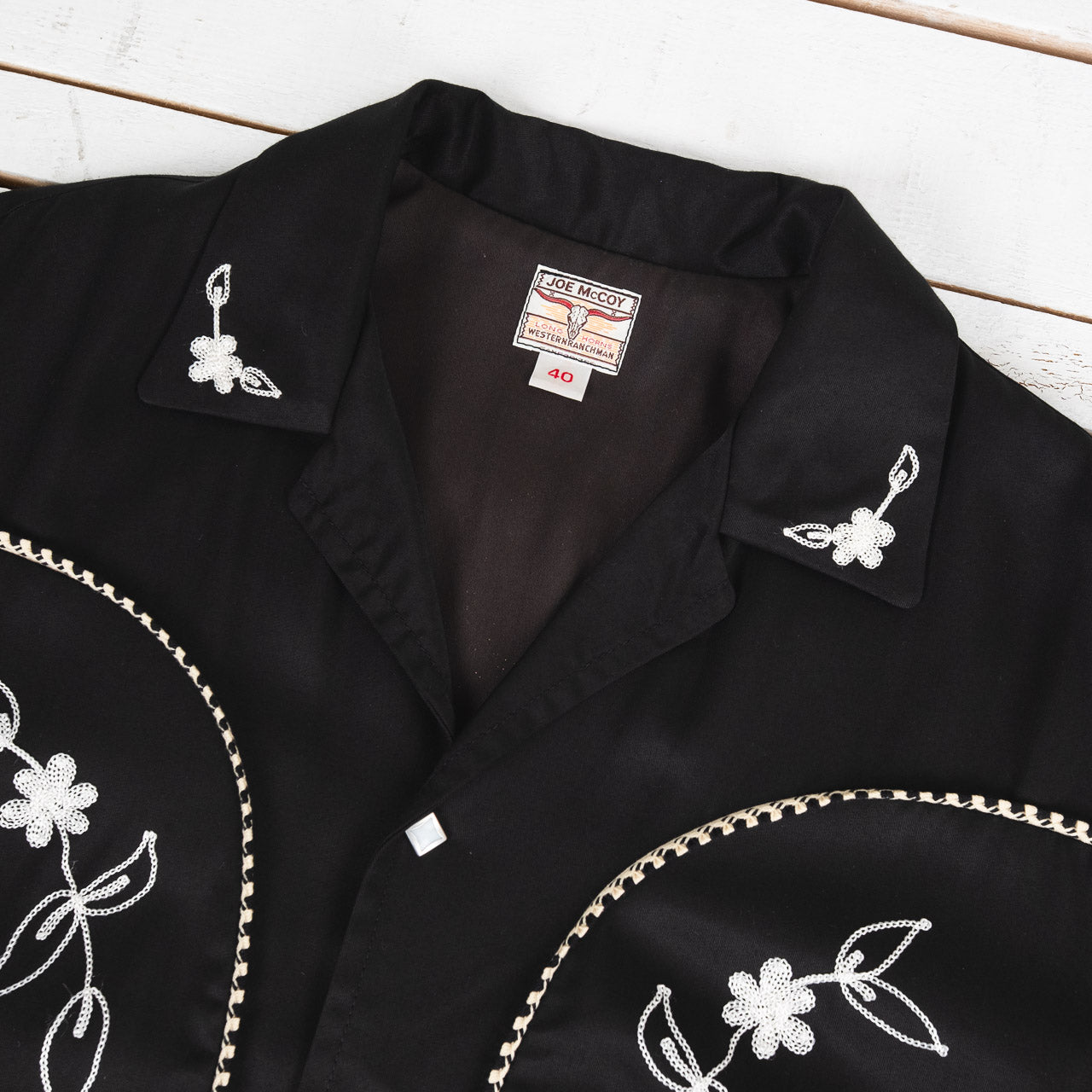 Embroidered Rayon Western Jacket Black