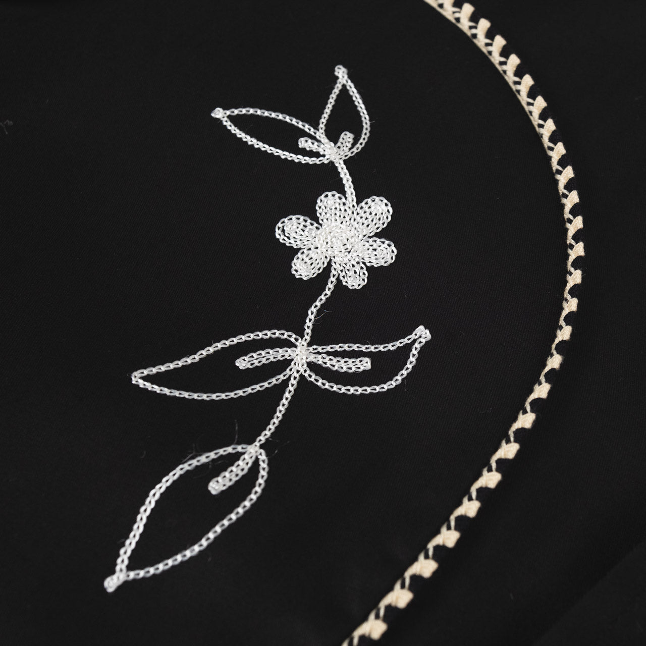 Embroidered Rayon Western Jacket Black