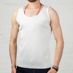 Rib Tank Top White