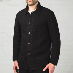 Heavy Linen Weaved Jacket Schwarz