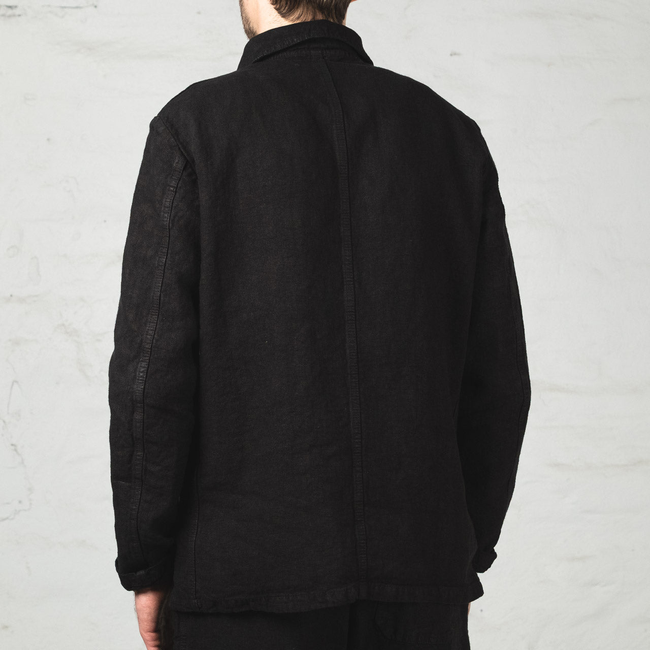 Heavy Linen Weaved Jacket Black