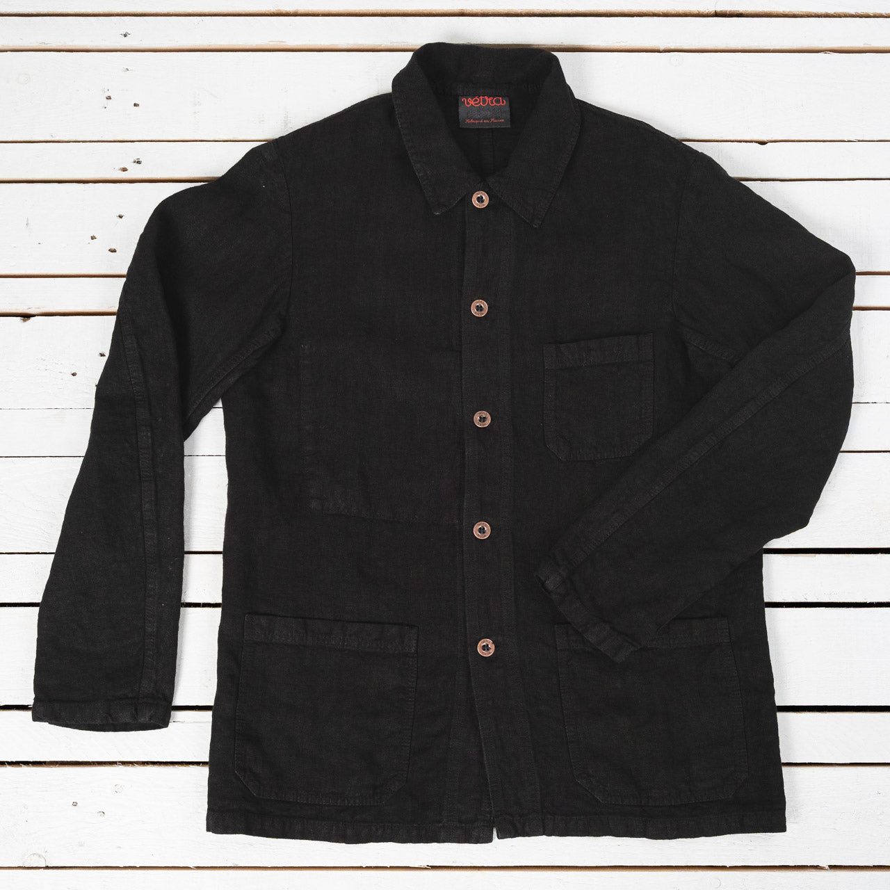 Heavy Linen Weaved Jacket Black