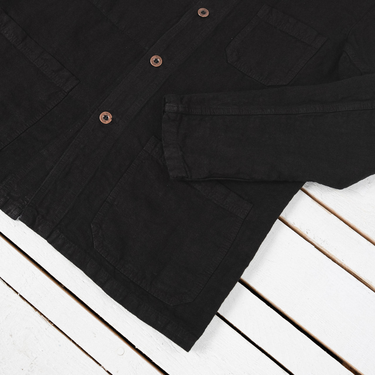 Heavy Linen Weaved Jacket Black