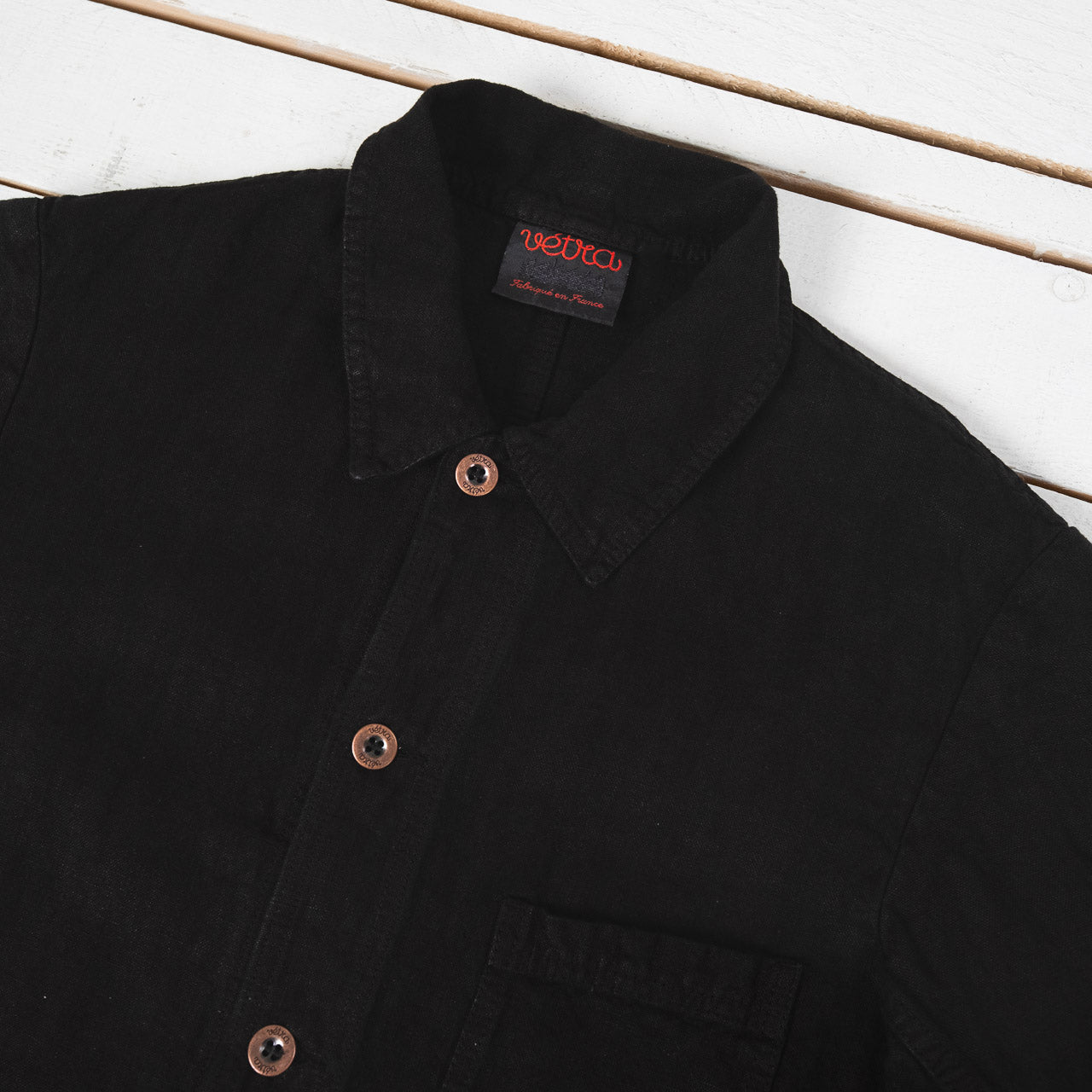 Heavy Linen Weaved Jacket Black