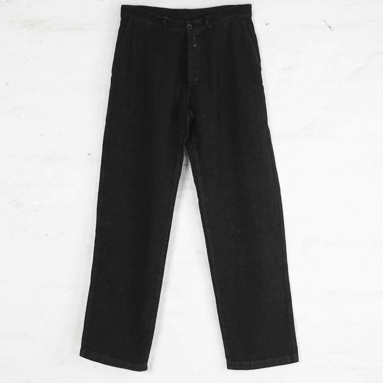 Heavy Linen Weaved Pants Schwarz