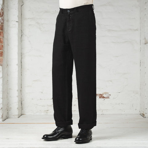 Heavy Linen Weaved Pants Schwarz