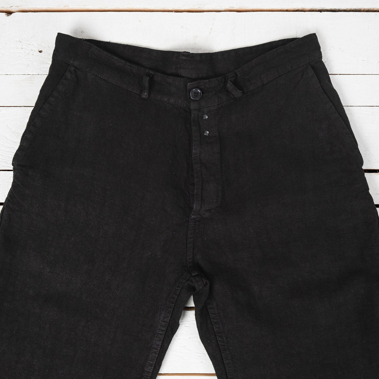 Heavy Linen Weaved Pants Schwarz