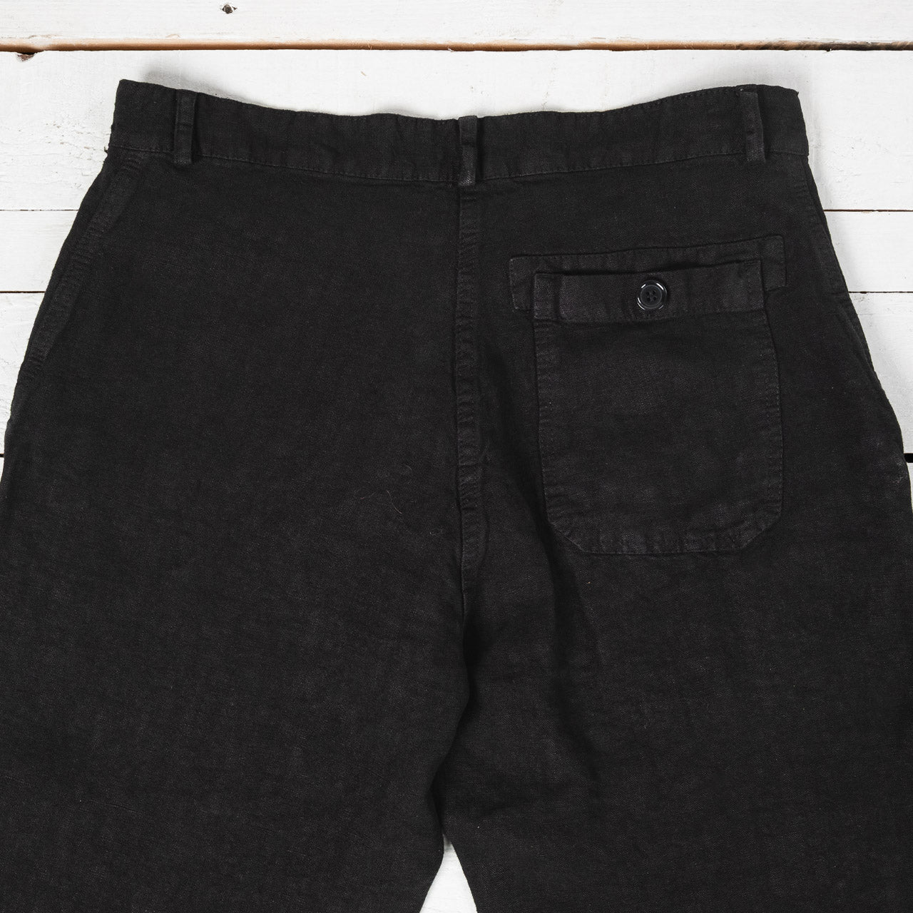 Heavy Linen Weaved Pants Schwarz