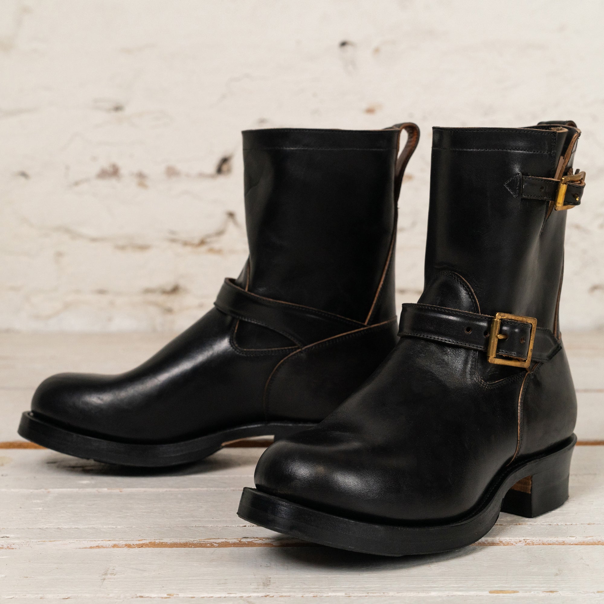 Engineer Boot 2005 Nero Tea Core Vacchetta Lucida Schwarz