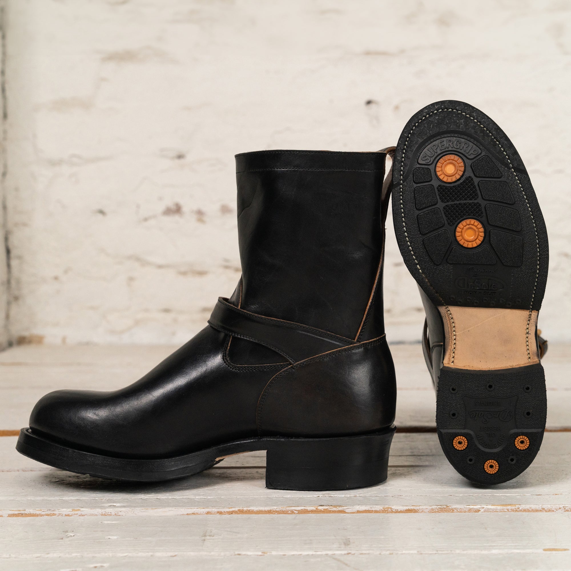 Engineer Boot 2005 Nero Tea Core Vacchetta Lucida Schwarz