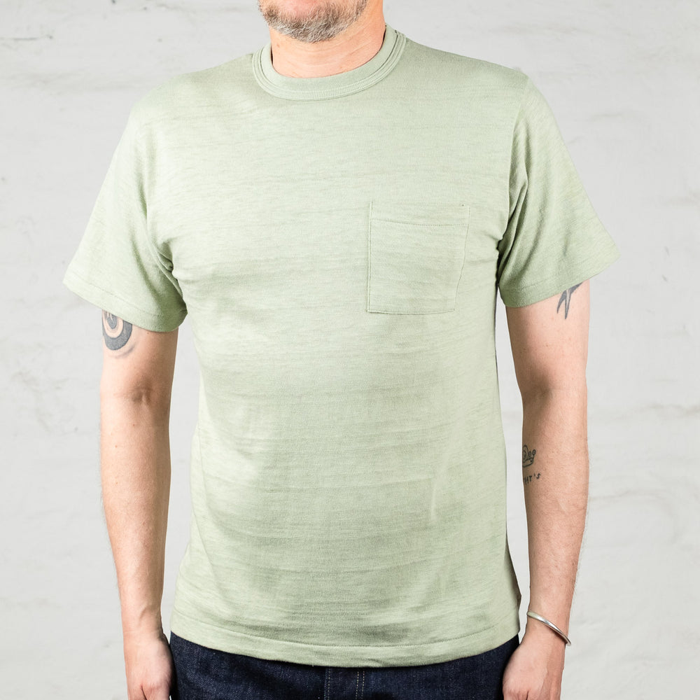 Round Neck Pocket T-Shirt  Pale Green