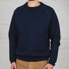Crewneck Real Indigo Blanket Striped French Terry