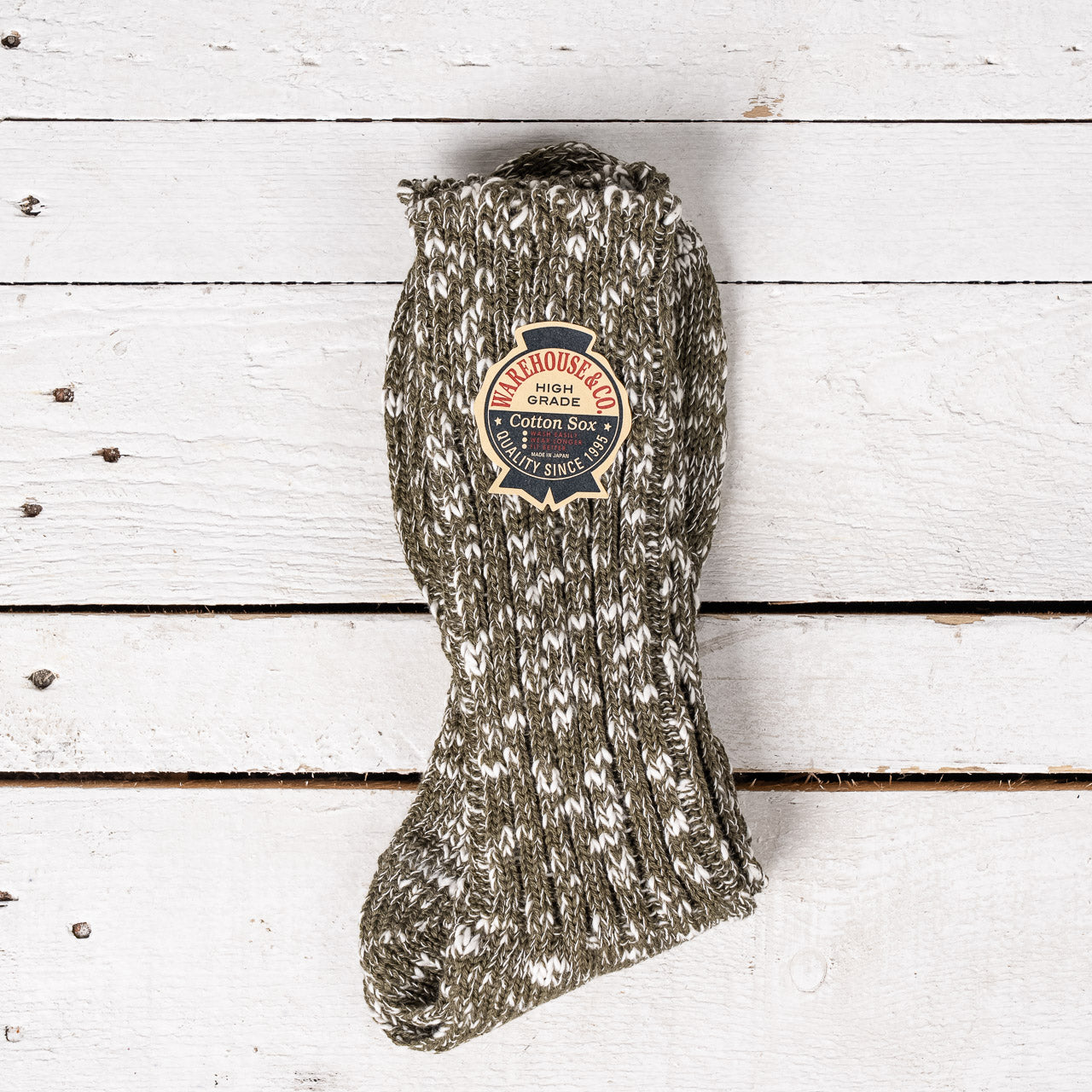 Slub Rib Zokki Socks Green
