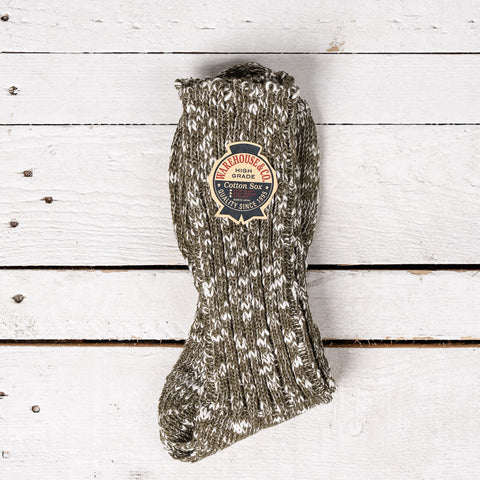 Slub Rib Zokki Socks Green