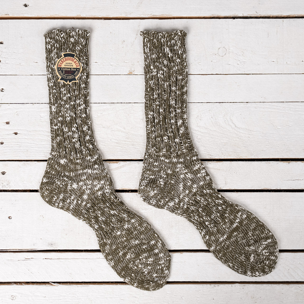 Slub Rib Zokki Socks Green