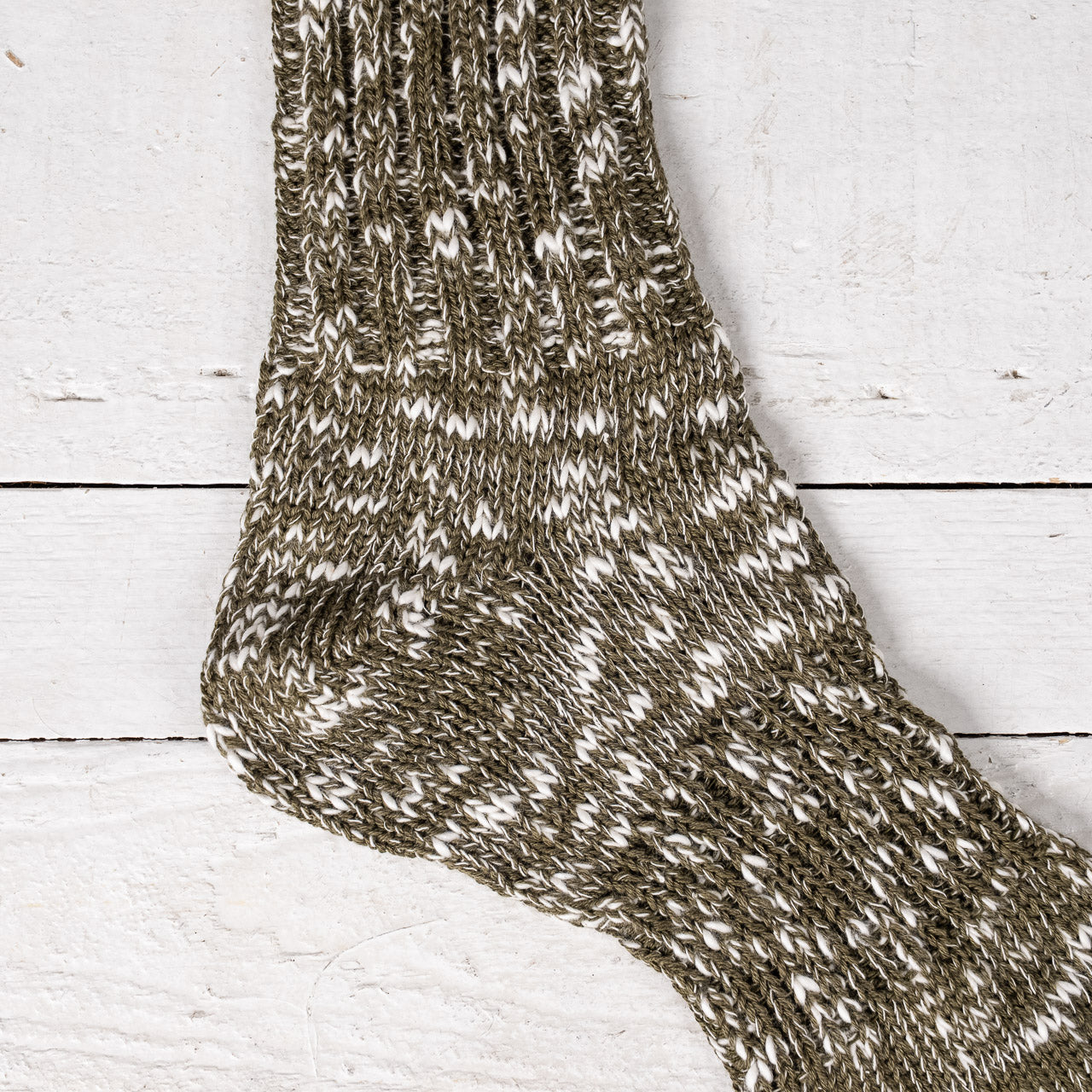 Slub Rib Zokki Socks Green