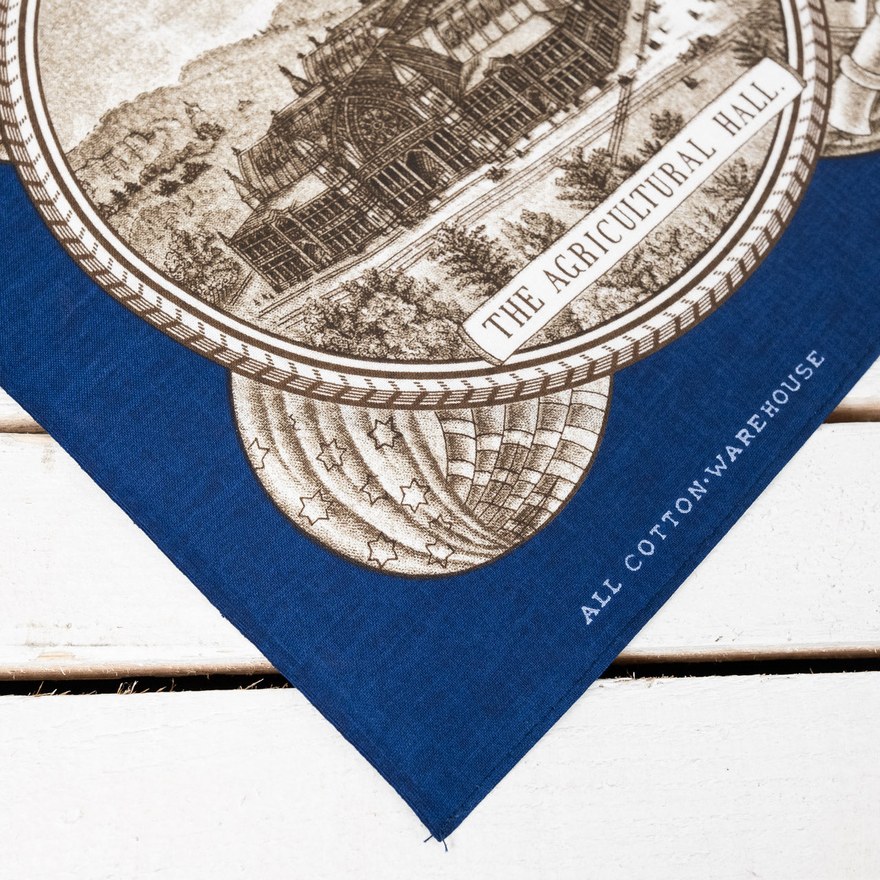 Selvedge Banadana "Memorial Hall" Navy