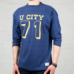 Three Quarter Football Tee U City Navy
