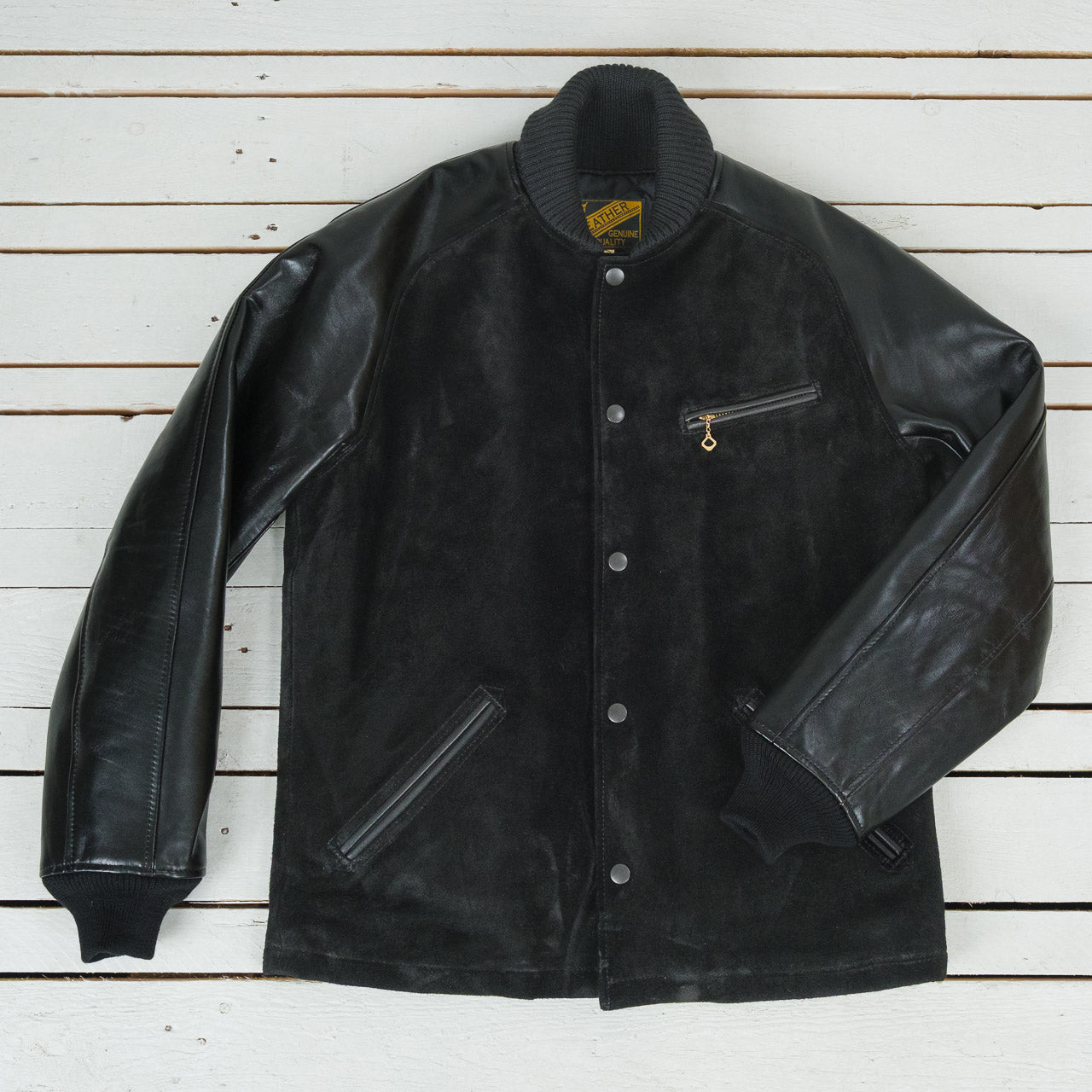 Steer Roughout Vintage Horse Light Pharaoh Jacket, Black