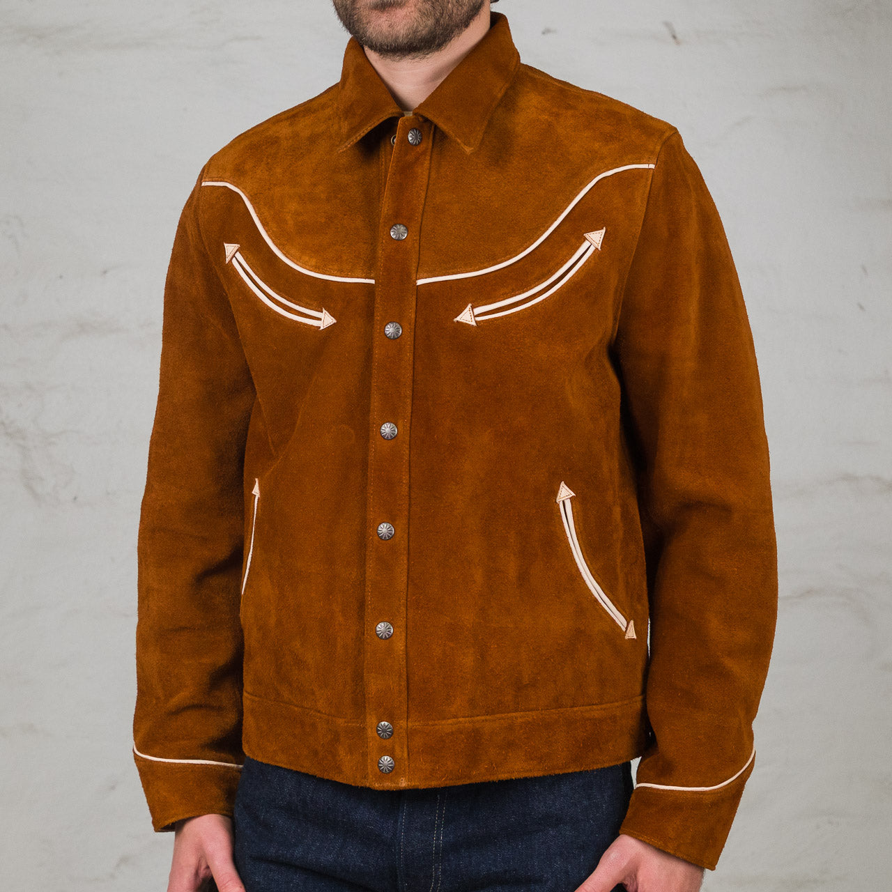Steer Roughout Horse Western Shirt Jacket Camel