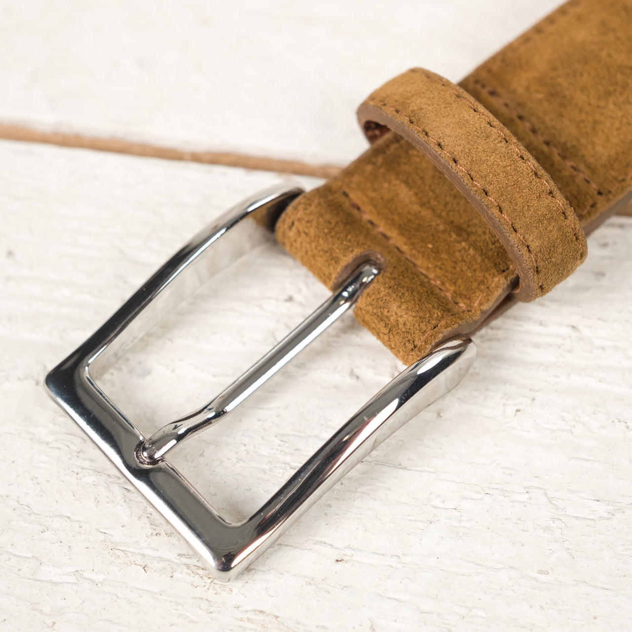 Belt Nickel Buckle Snuff Suede