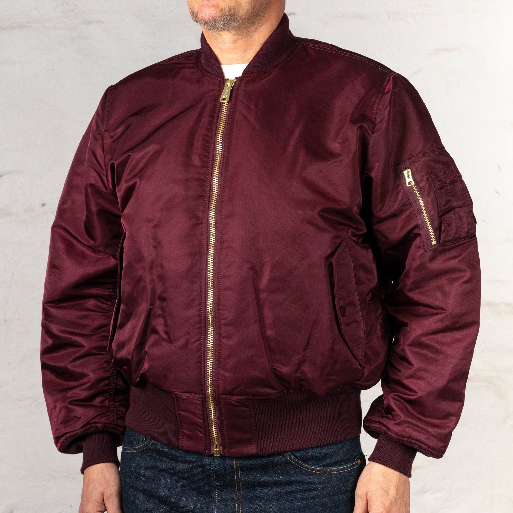 MA-1 Heritage Bomber Jacket Minimalist Edition Dark Cherry