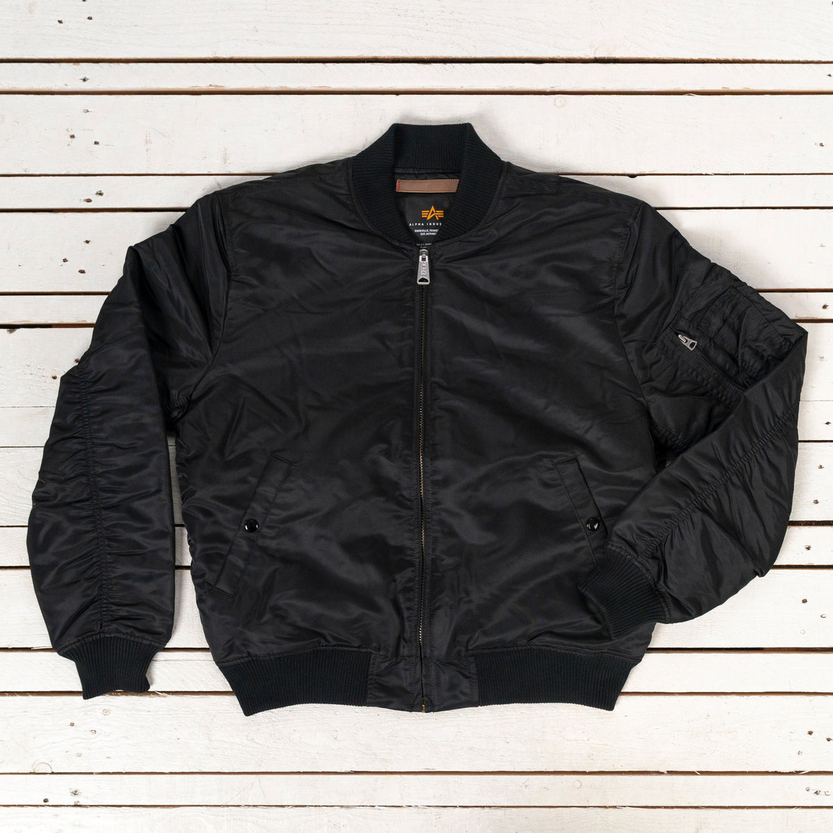 Bomber MA-1 VF 59 coupe vintage, édition minimaliste, noir
