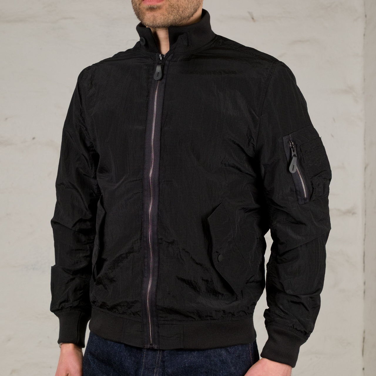 Ripstop Flying Jacket Light Minimalist Edition Schwarz