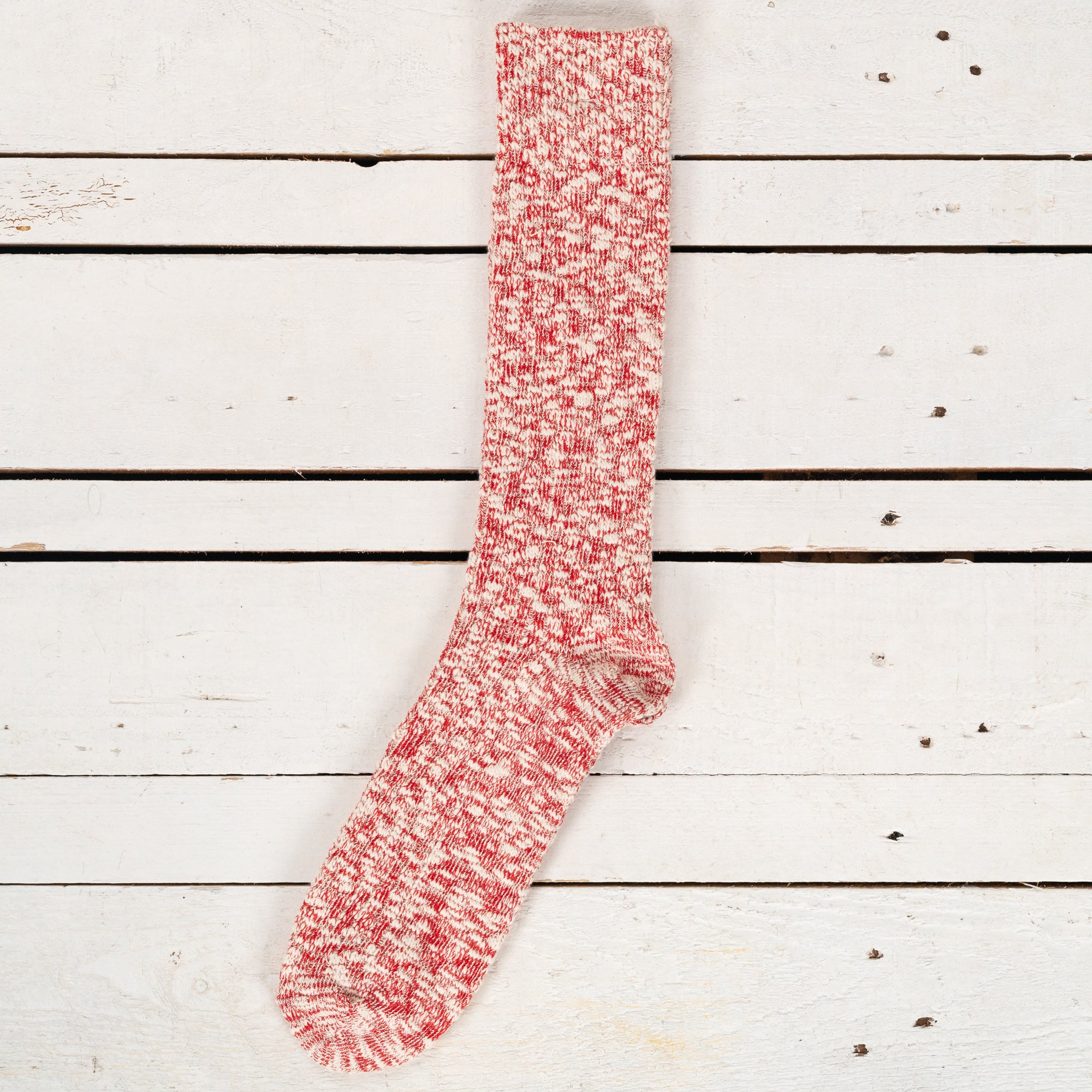 Light Weight Slub Crew Socks Rot