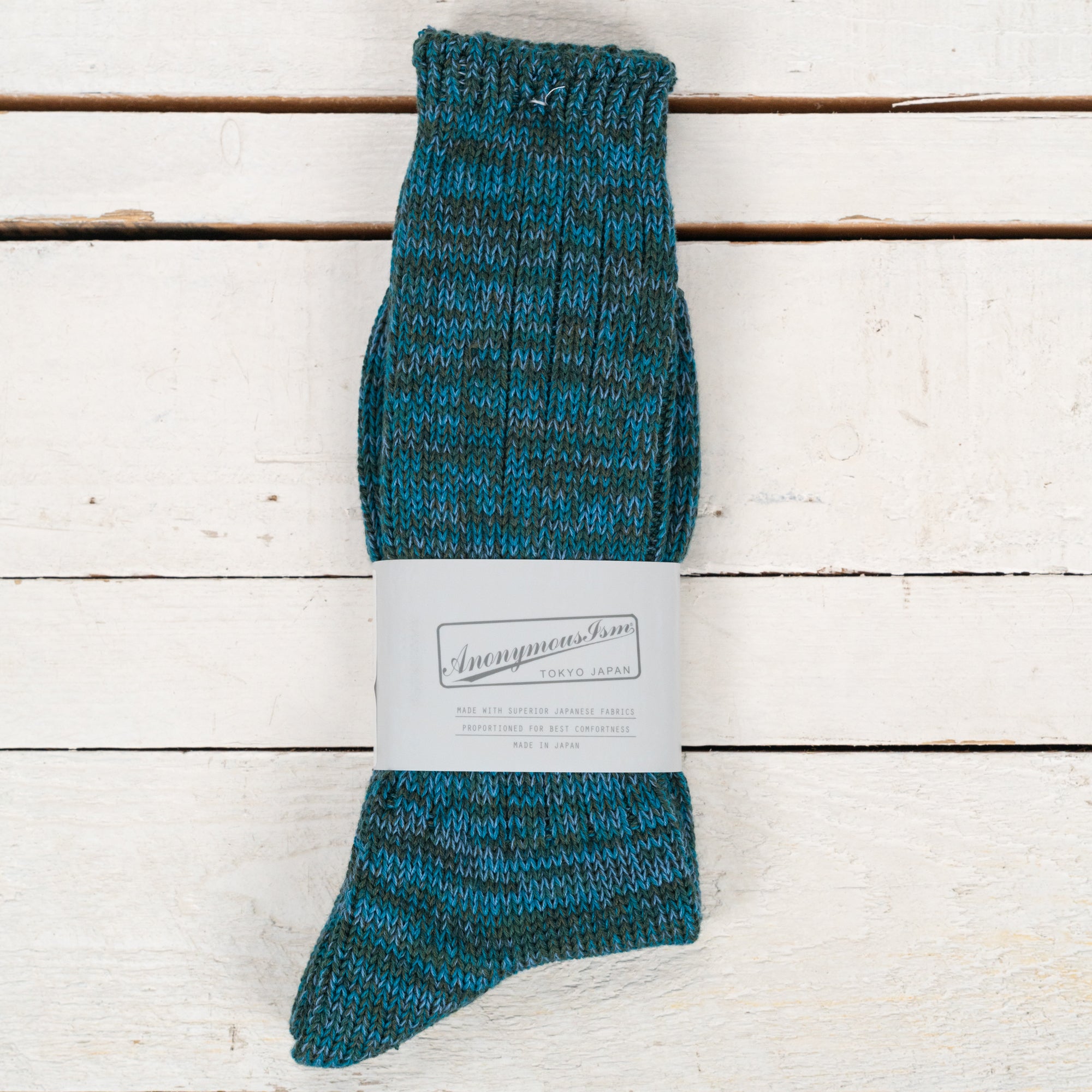 5 Color Mix Crew Socks Green