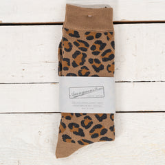 Wool Animal Crew Socks S.Beige