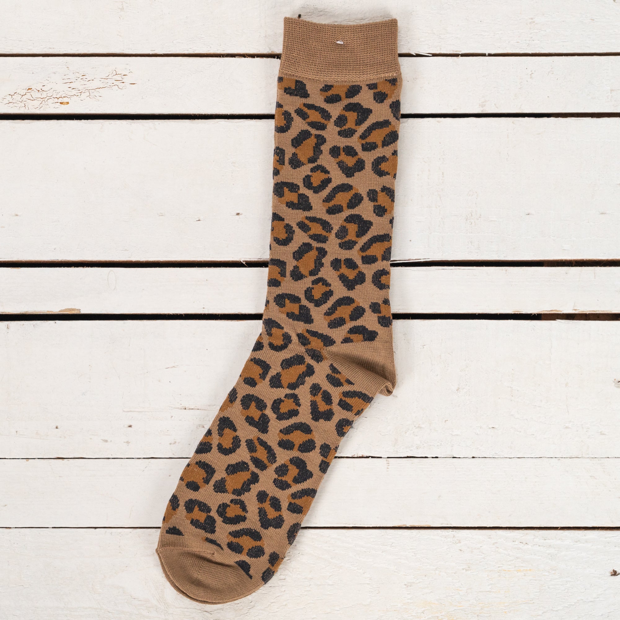 Wool Animal Crew Socks S.Beige