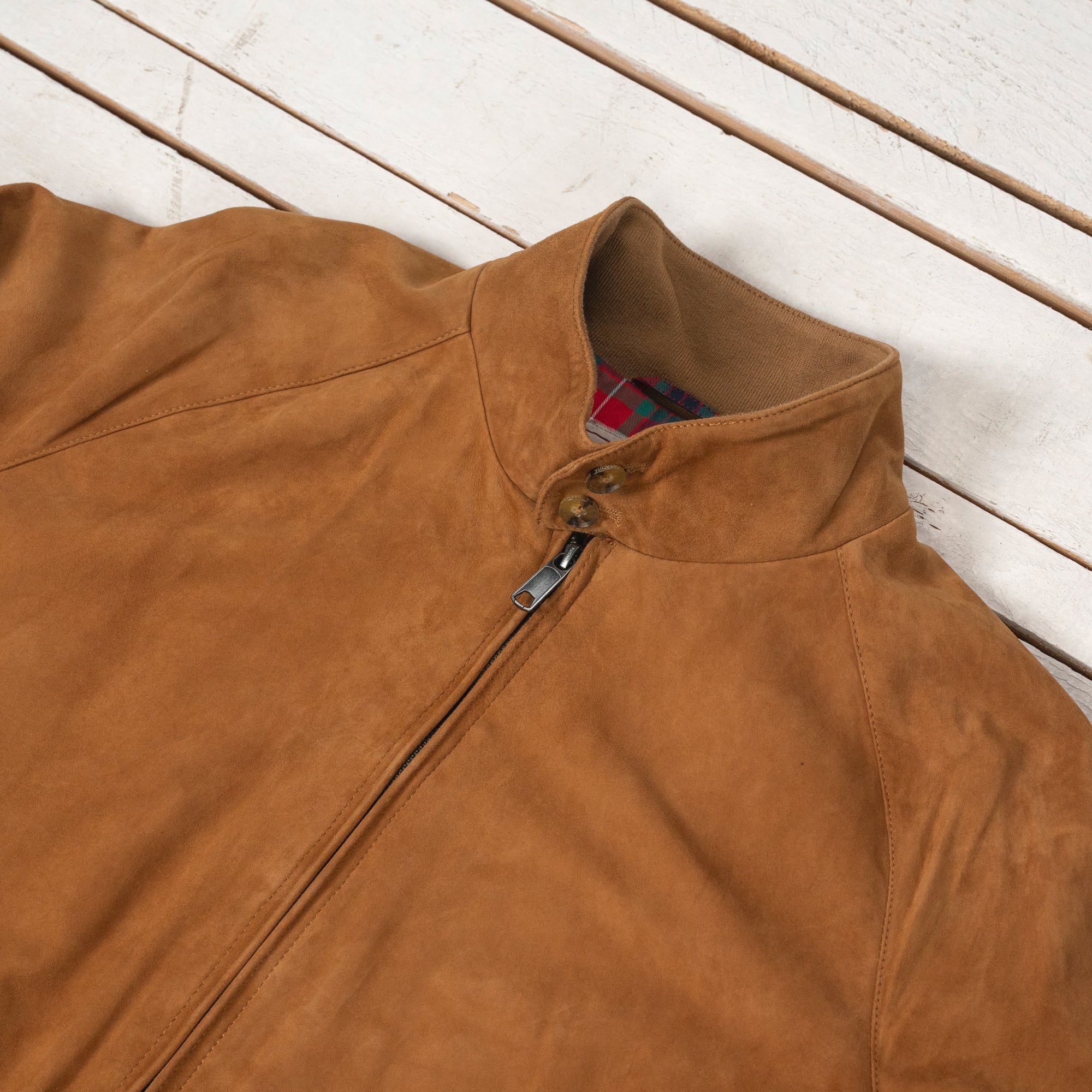 G9 Harrington Jacket Suede Tobacco