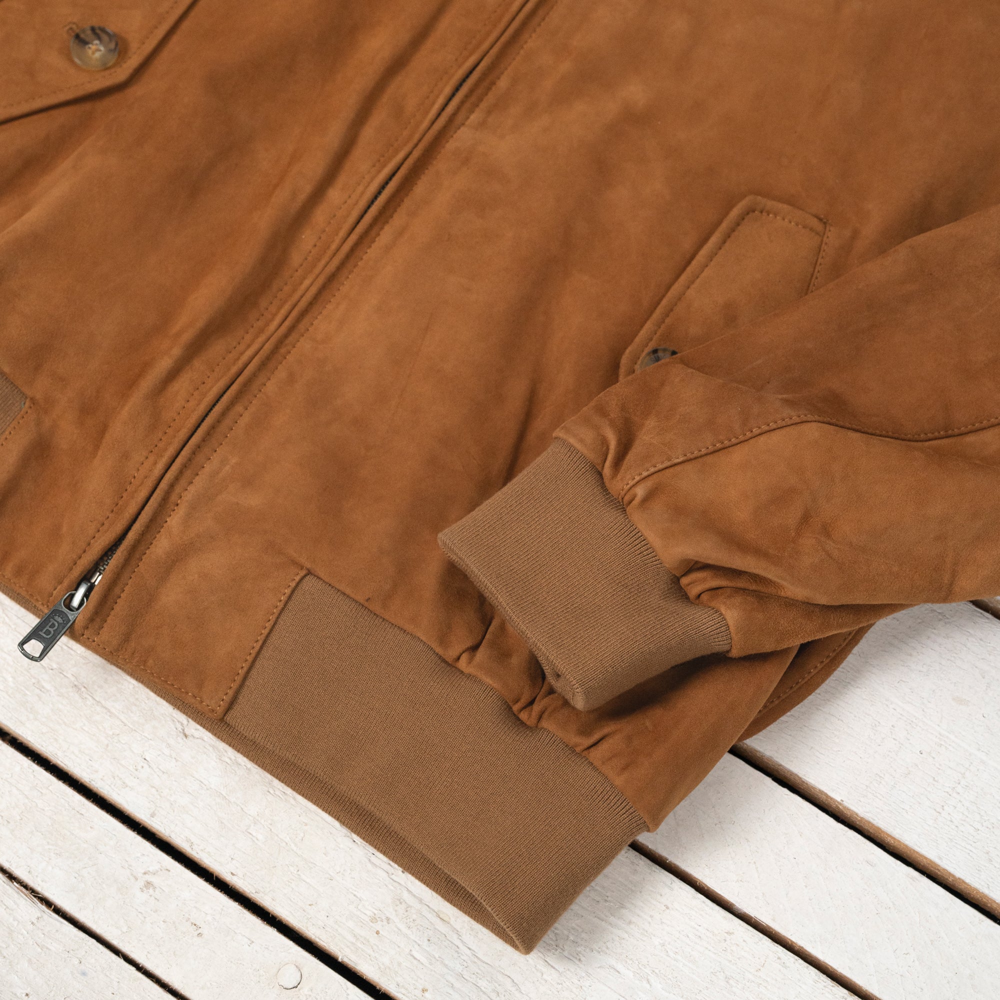G9 Harrington Jacket Suede Tobacco