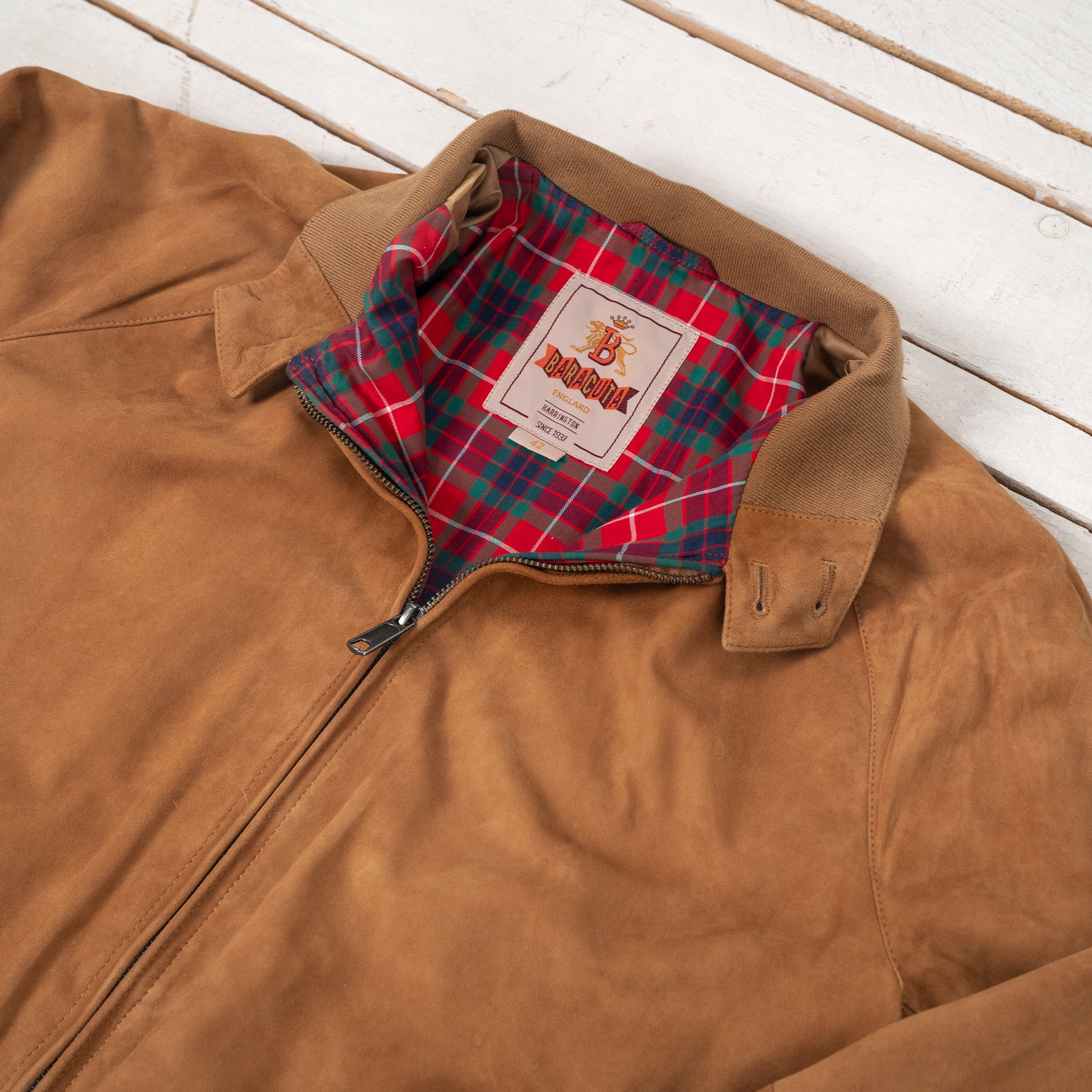 G9 Harrington Jacket Suede Tobacco