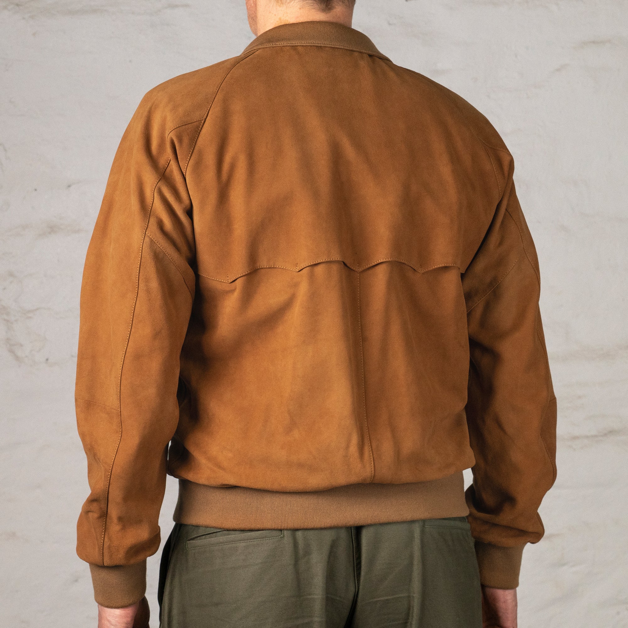 G9 Harrington Jacket Suede Tobacco