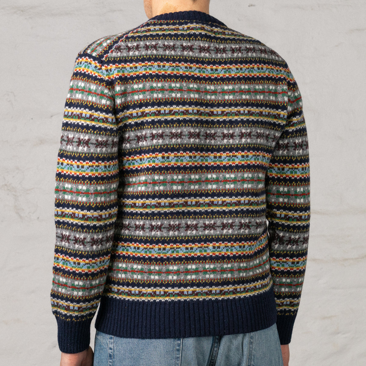 Pull ras du cou Fairisle marine