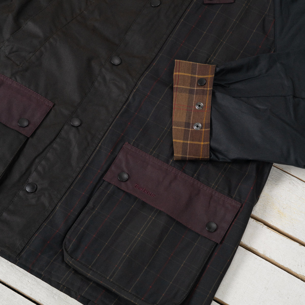 Oversized Bedale Wax Patchwork Tartan