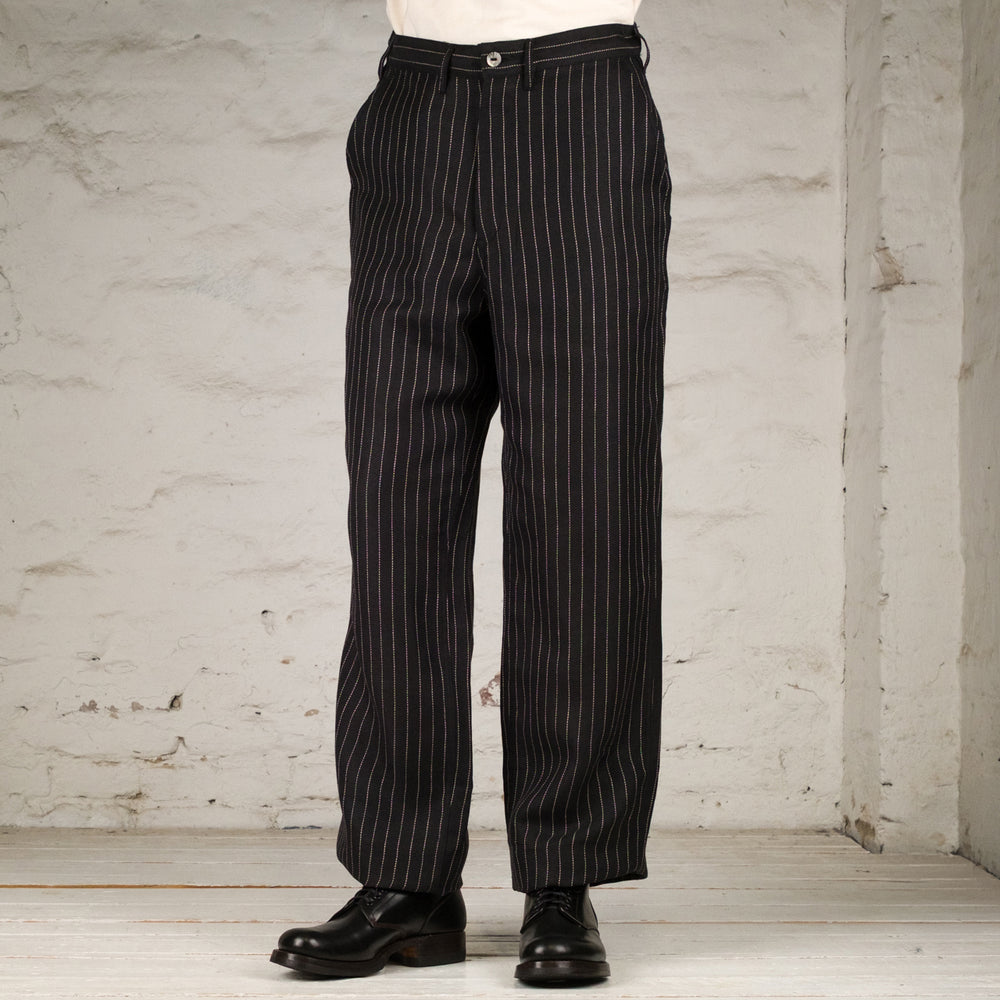 GIGORO Adjustable Waist Trousers Rain Stripe Black