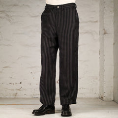 Pantalon GIGORO à taille réglable motif rayures de pluie Noir