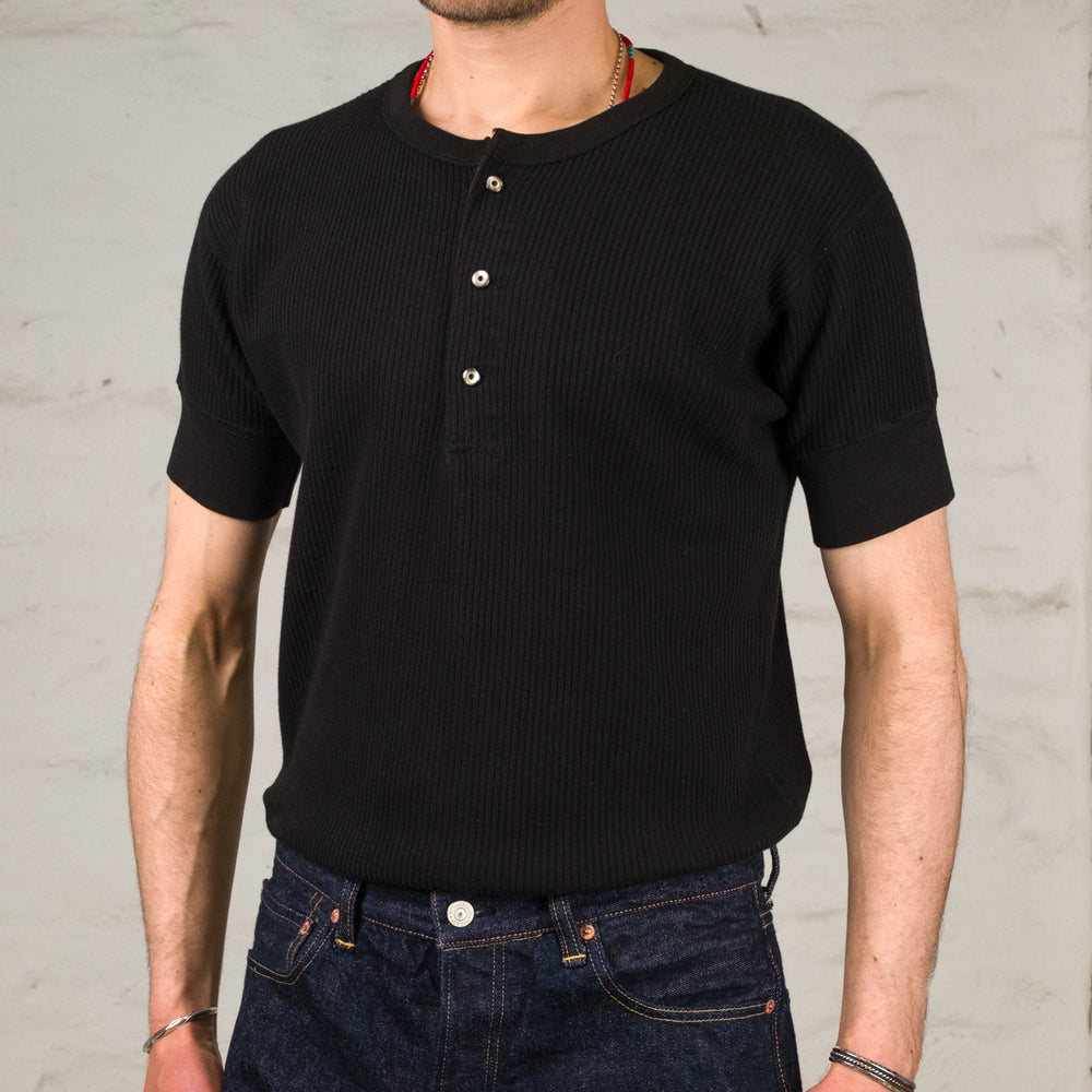 Railroad Knit Short Sleeve Amish Underwear Black
