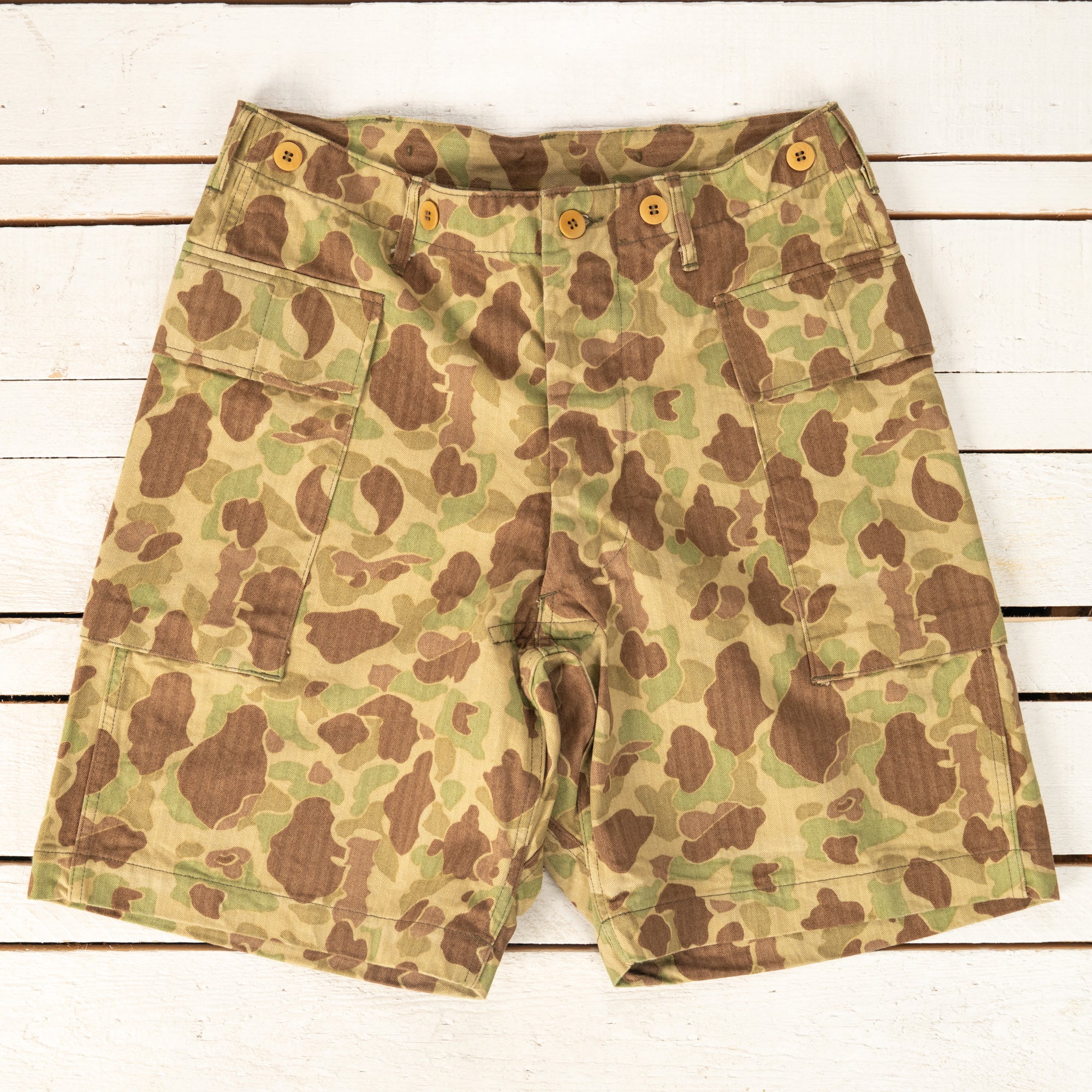 Trousers, Herringbone Twill Camouflage Shorts