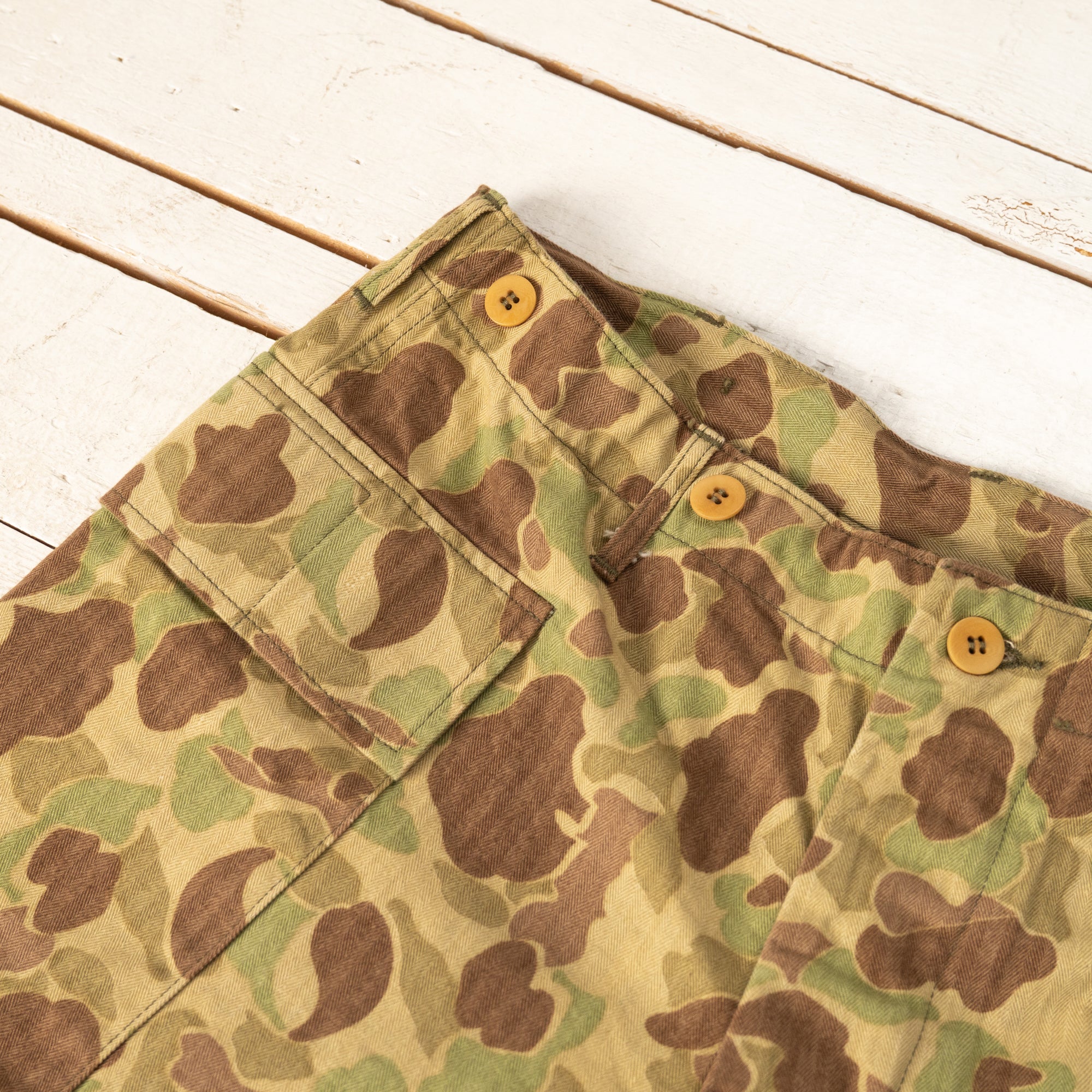 Trousers, Herringbone Twill Camouflage Shorts