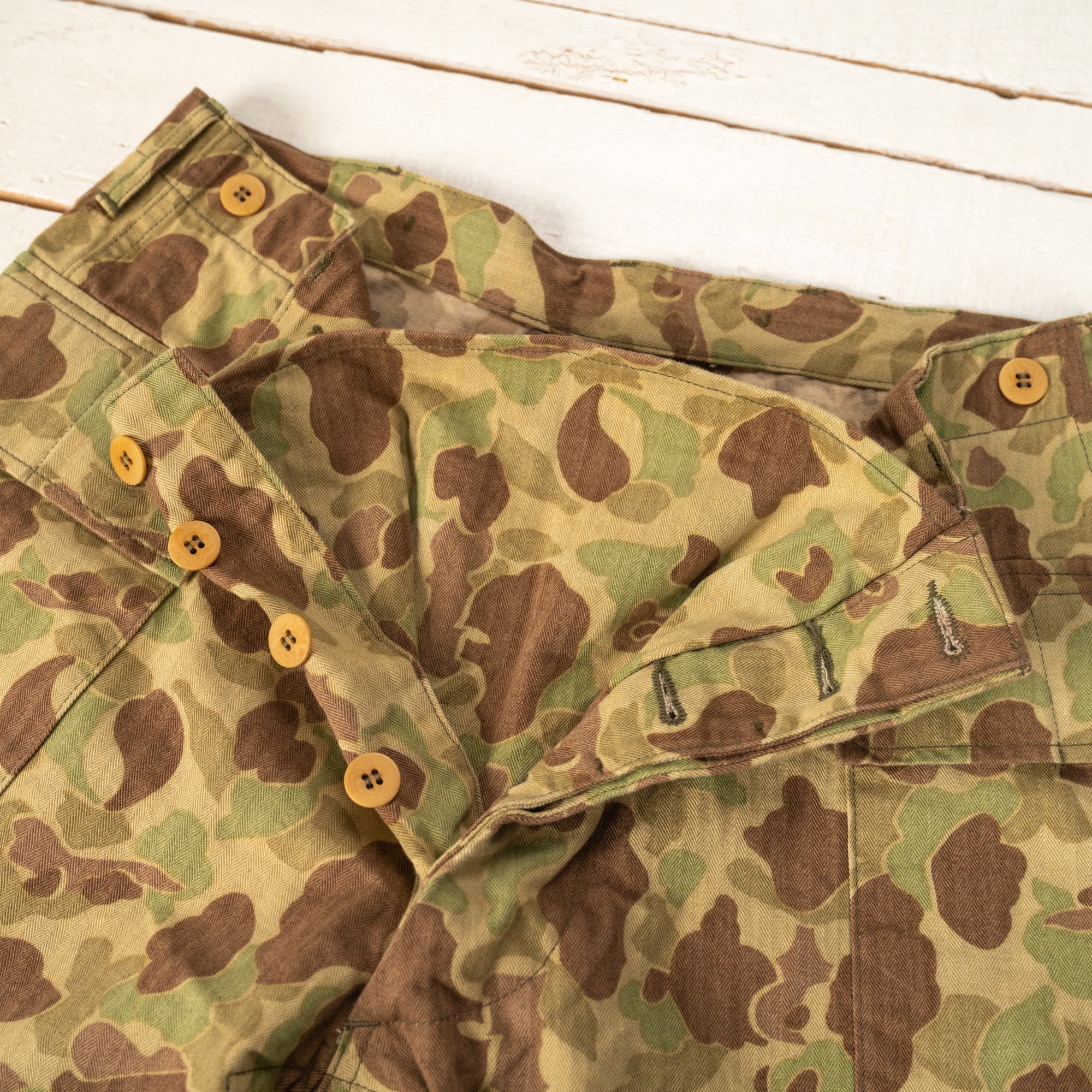 Trousers, Herringbone Twill Camouflage Shorts