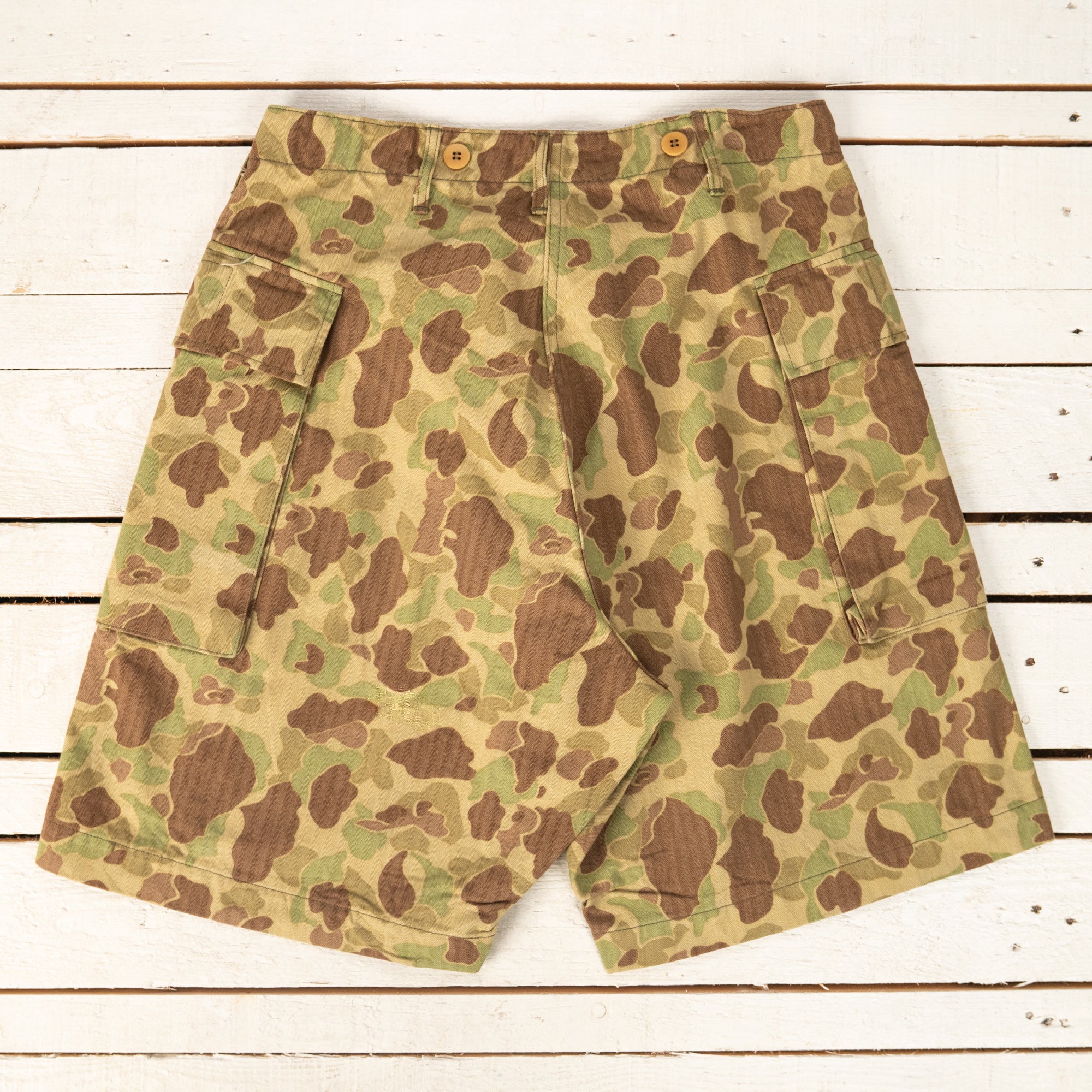 Trousers, Herringbone Twill Camouflage Shorts