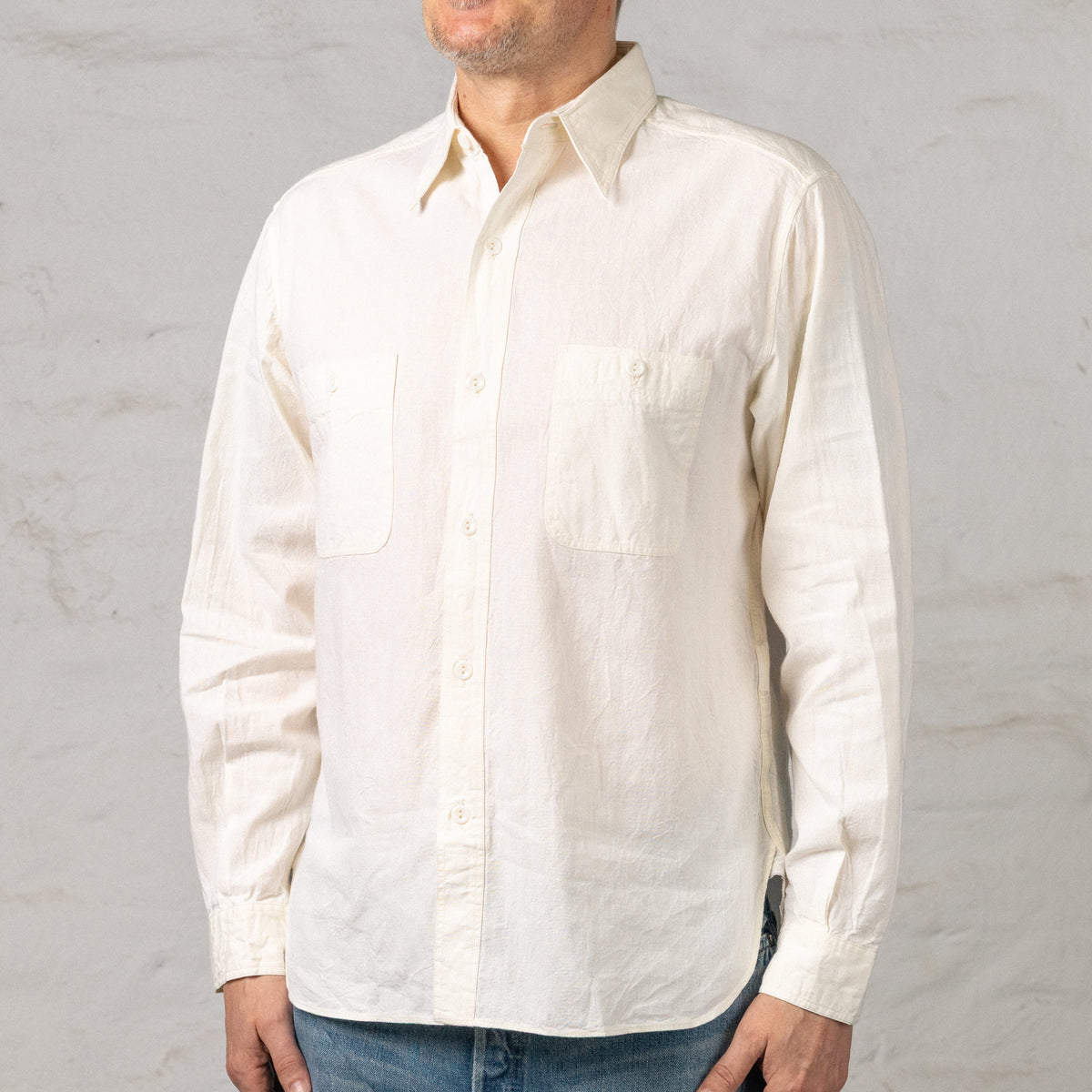 Chambray Work Shirt Off-White