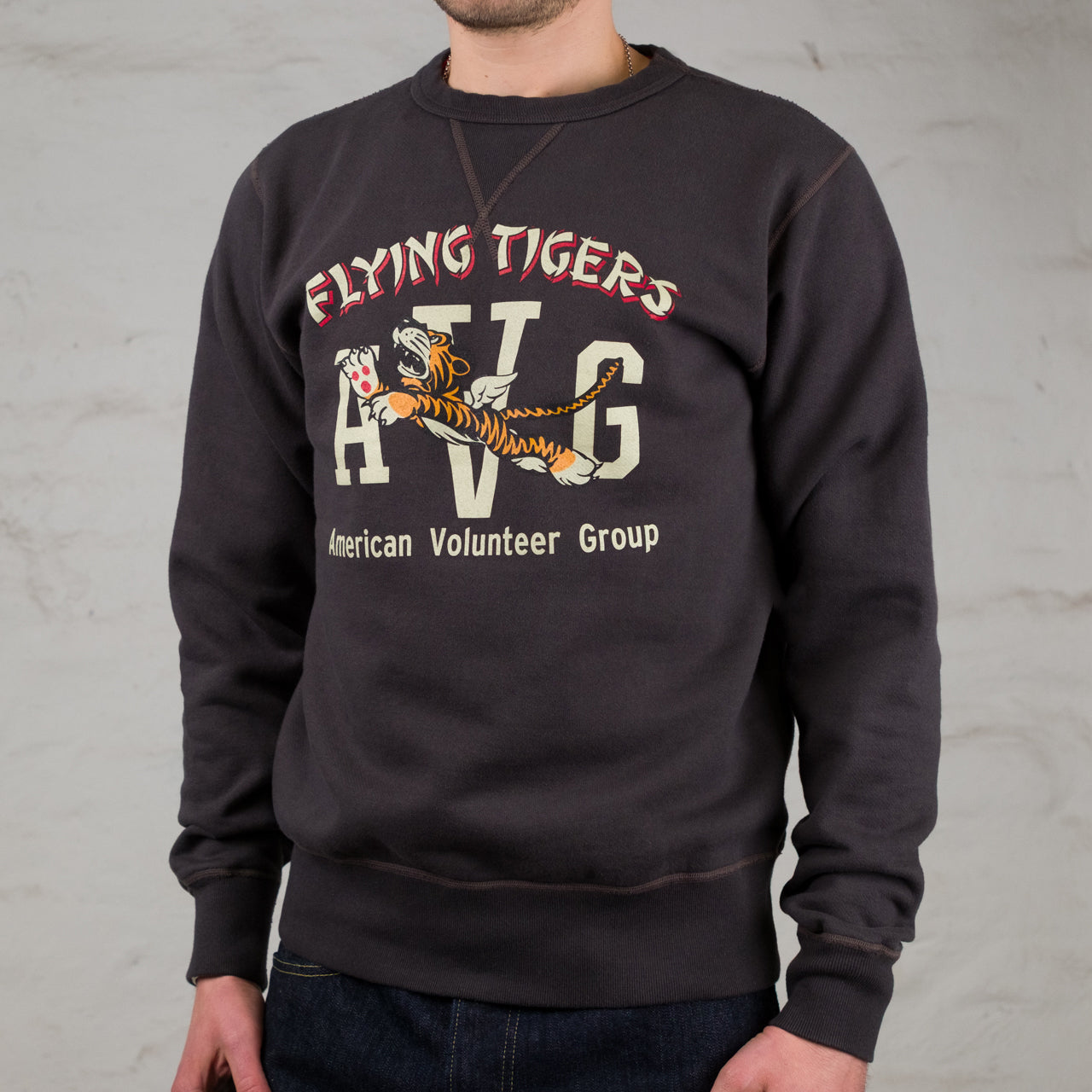 Set-In Crew Neck Sweat Shirts Flying Tigers Black